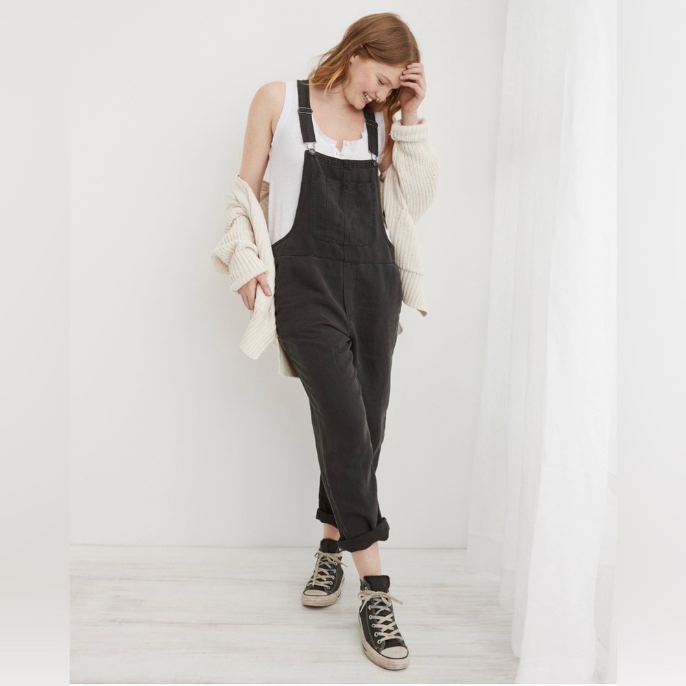 Aerie Twill Overall - Smoked Gray